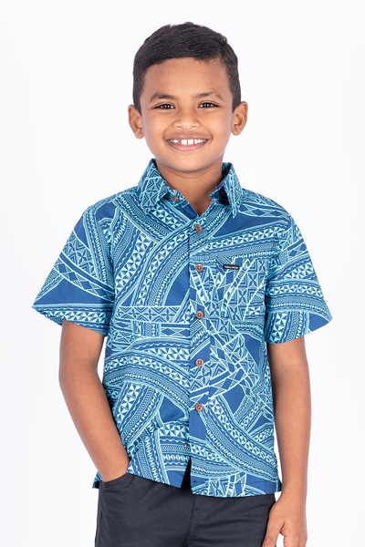 Tribal Origin Kalavata-Ana Boys Elei Shirt Blue – Pacific Way Gift Shop