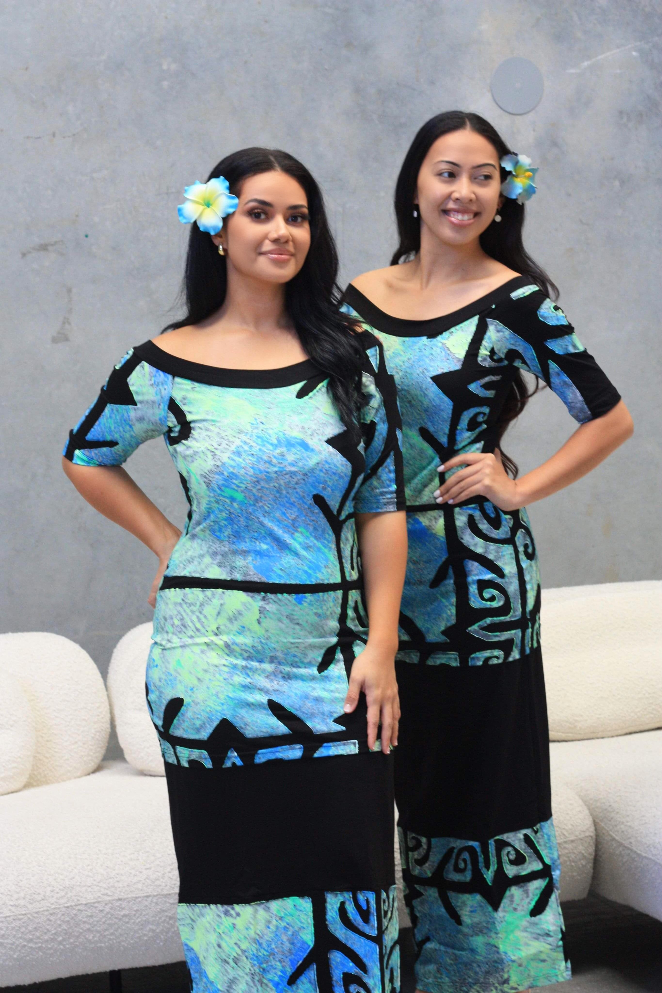 PIA Black & Blue Puletasi – Pacific Way Gift Shop