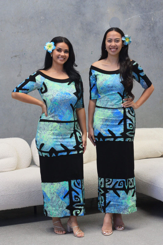 PIA Plus Black & Blue Puletasi