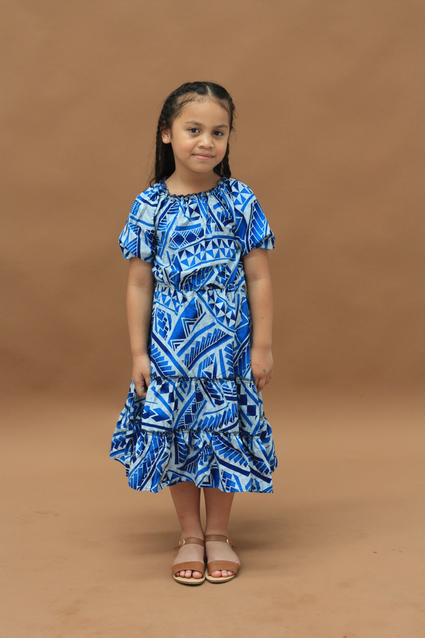 Kalavata Girl's Royal Blue Dress (Grey)