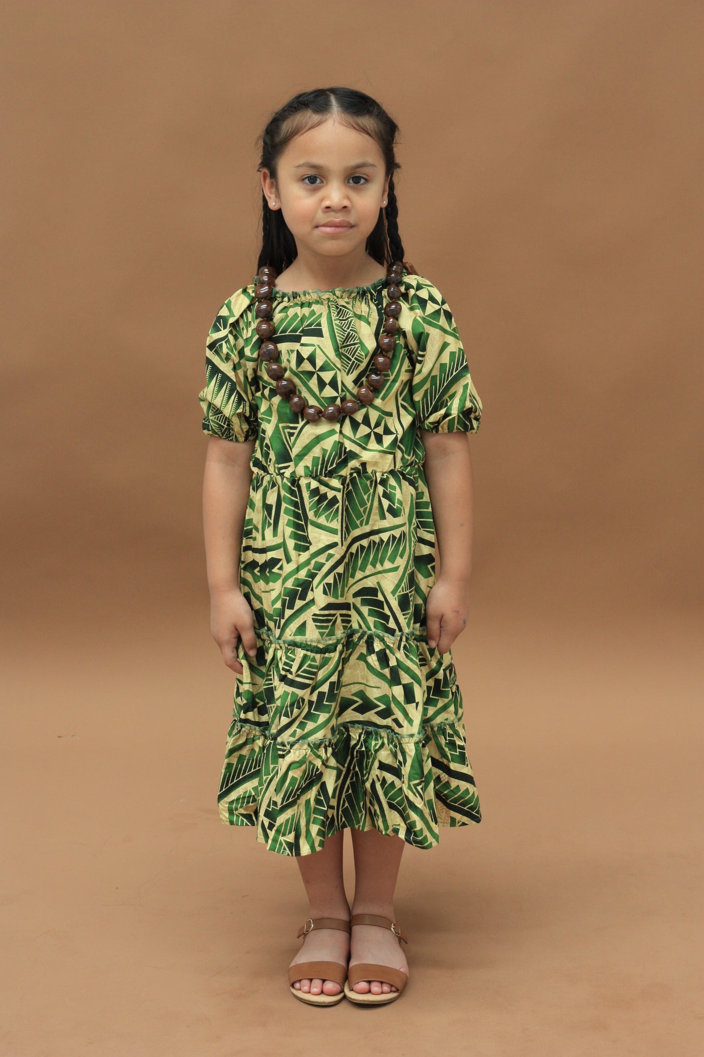 Kalavata Girl's Olive Dress FB1732