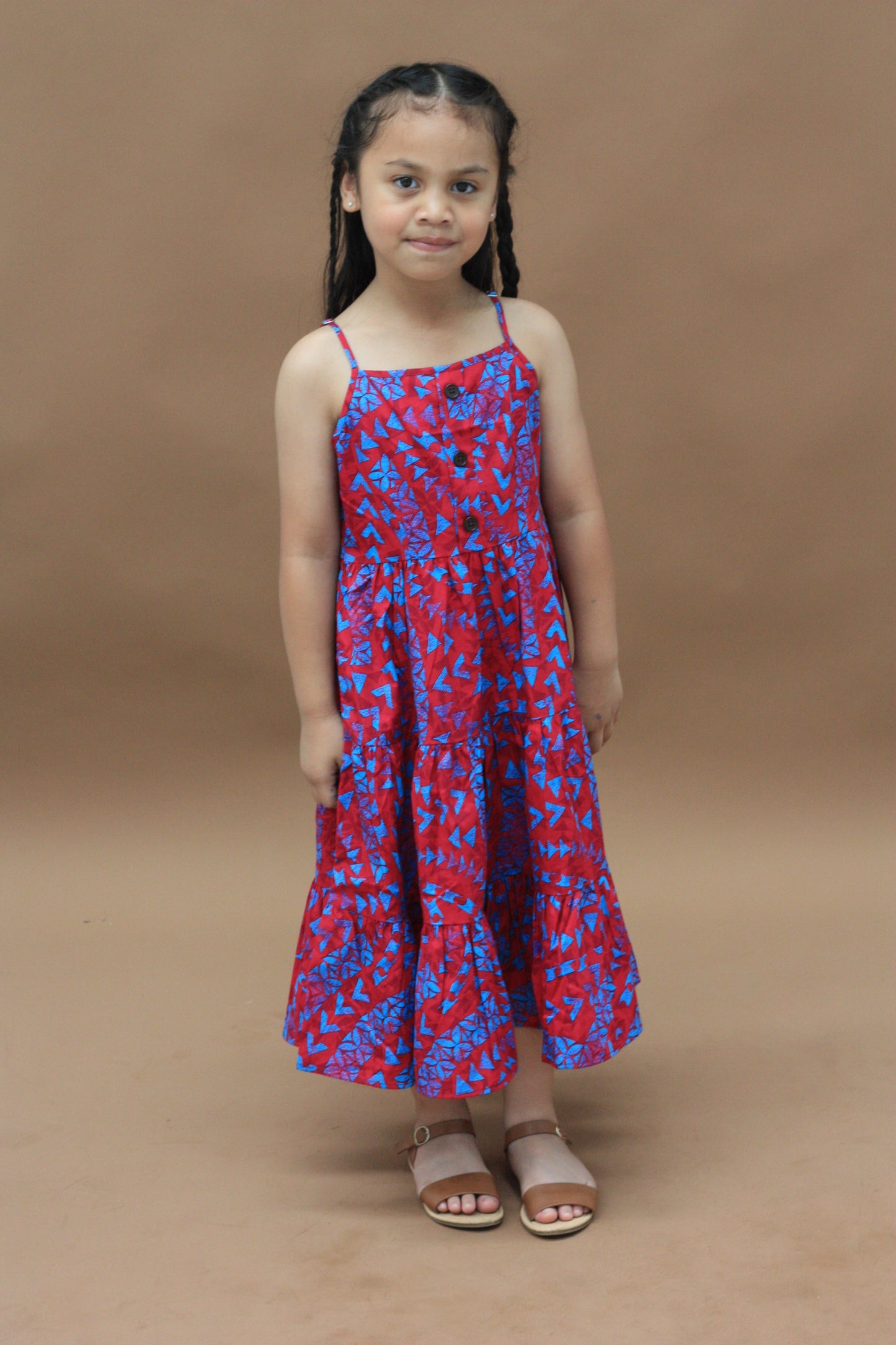 Kalavata Girl's Plum Dress (Maroon & Blue) FB1720