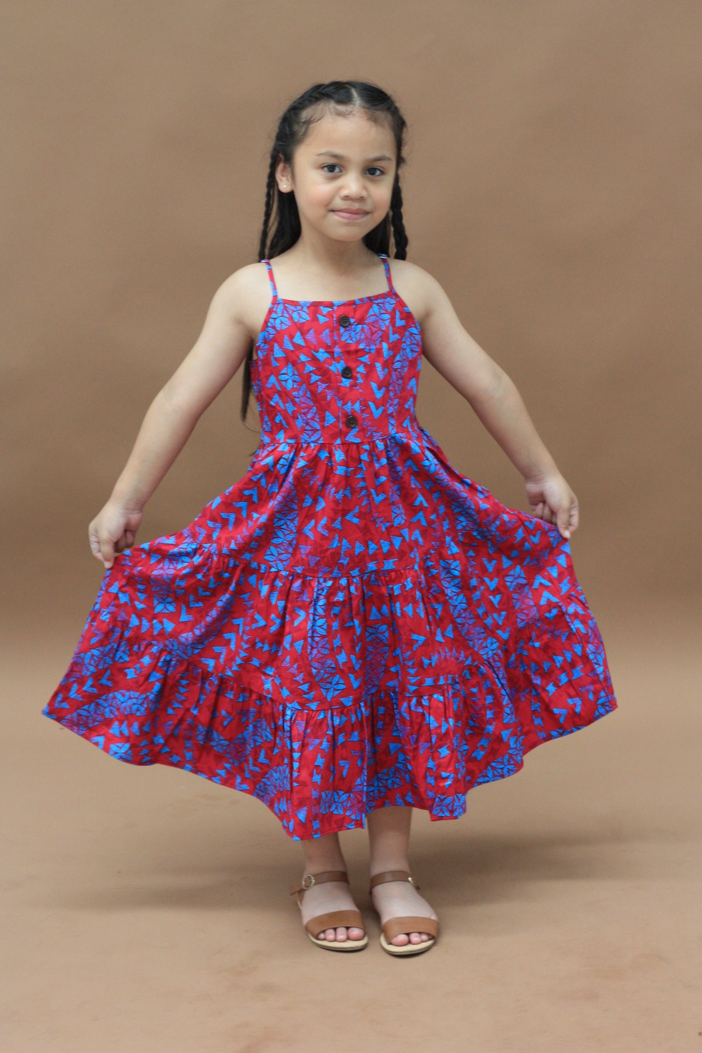 Kalavata Girl's Plum Dress (Maroon & Blue) FB1720