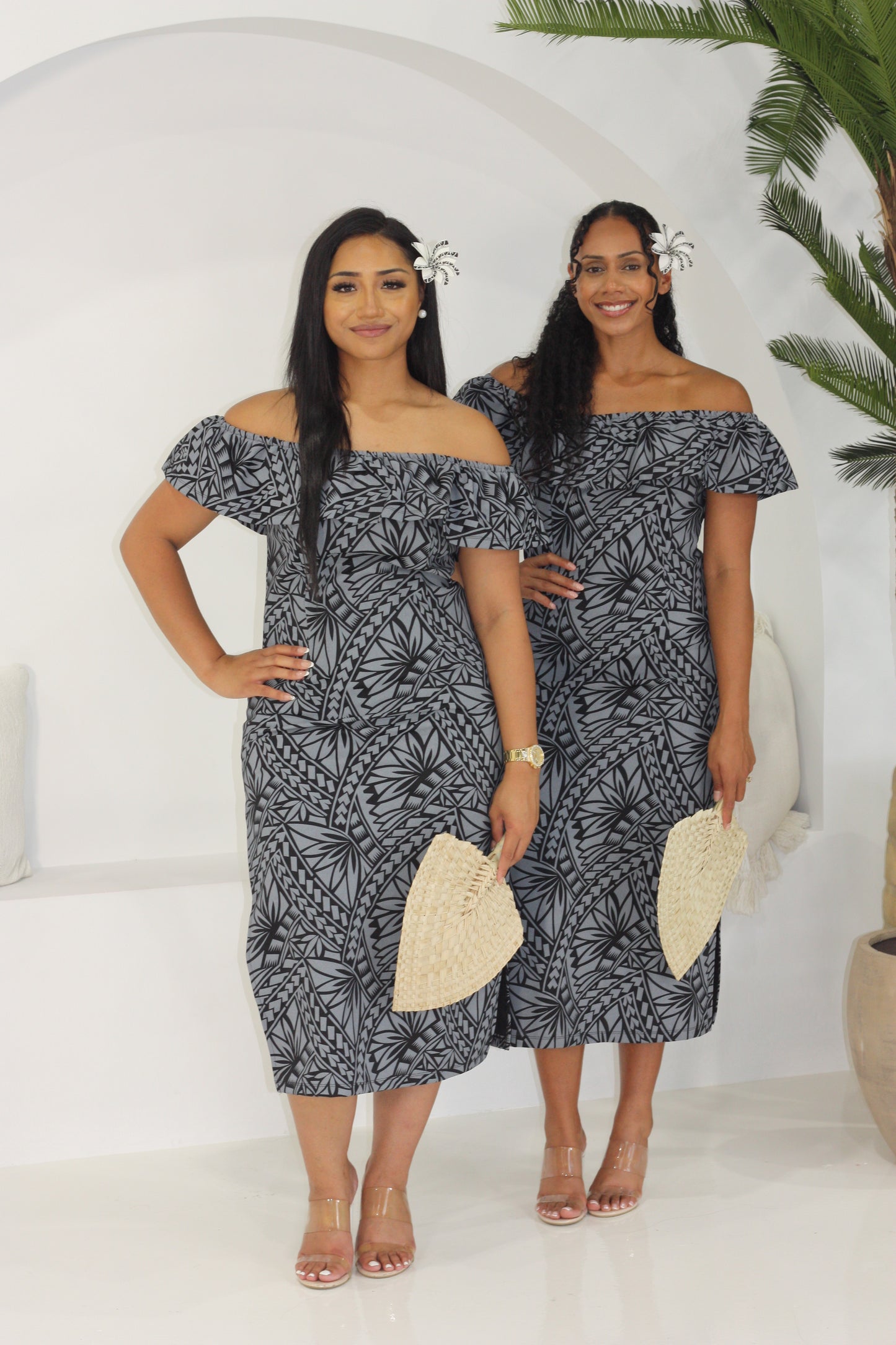 Tropical Mahina Island Dress (Black) FB1760