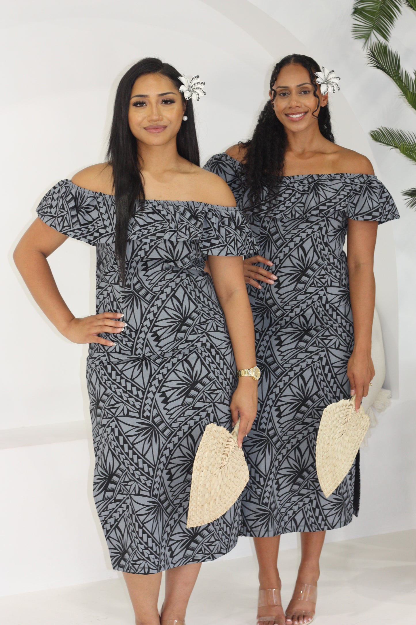 Tropical Mahina Island Dress (Black) FB1760