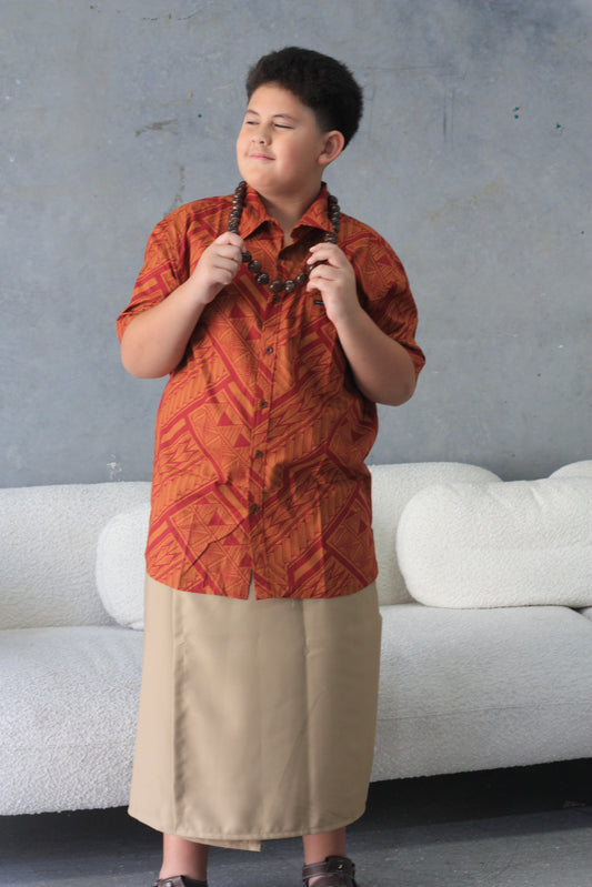 Kalavata Merai Boy's Shirt (Brown)