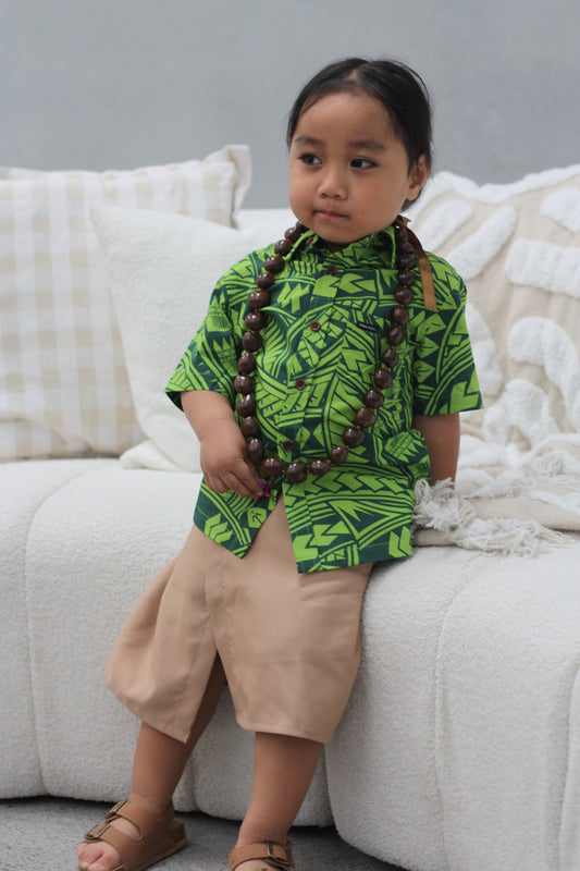 Kalavata Livai Boy's Shirt ( Green )