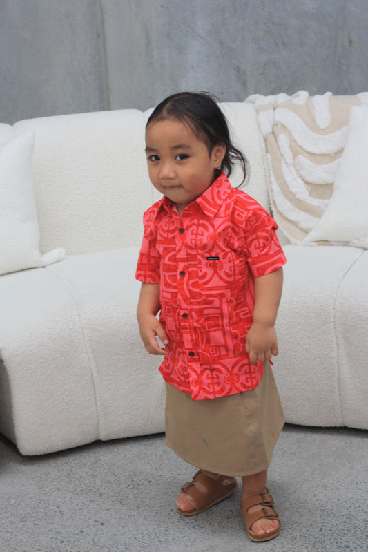 Kalavata Rivi Boy's Shirt ( Red )