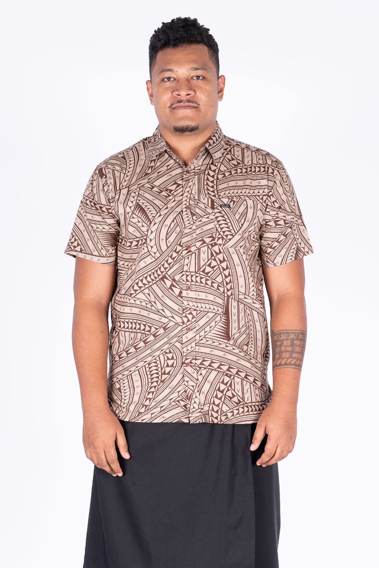 Tribal Origin Kalavata-Fulori Mens Elei Shirt Brown – Pacific Way Gift Shop