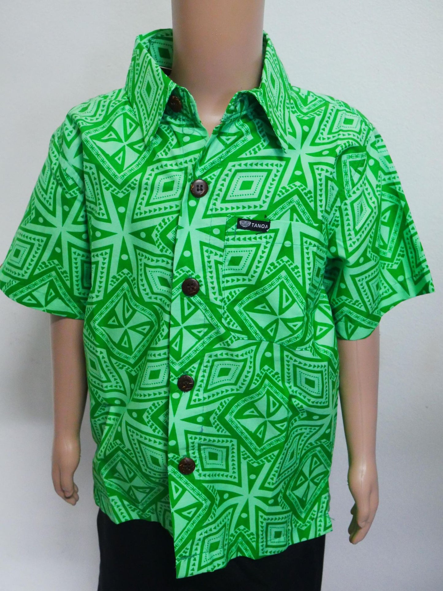 Tanoa Samoa Boy's Green Shirt (Lime)